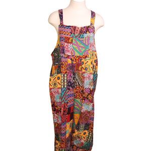 Overall Jumper Women's Size XL Mutli-colored Boho with pockets Hippie